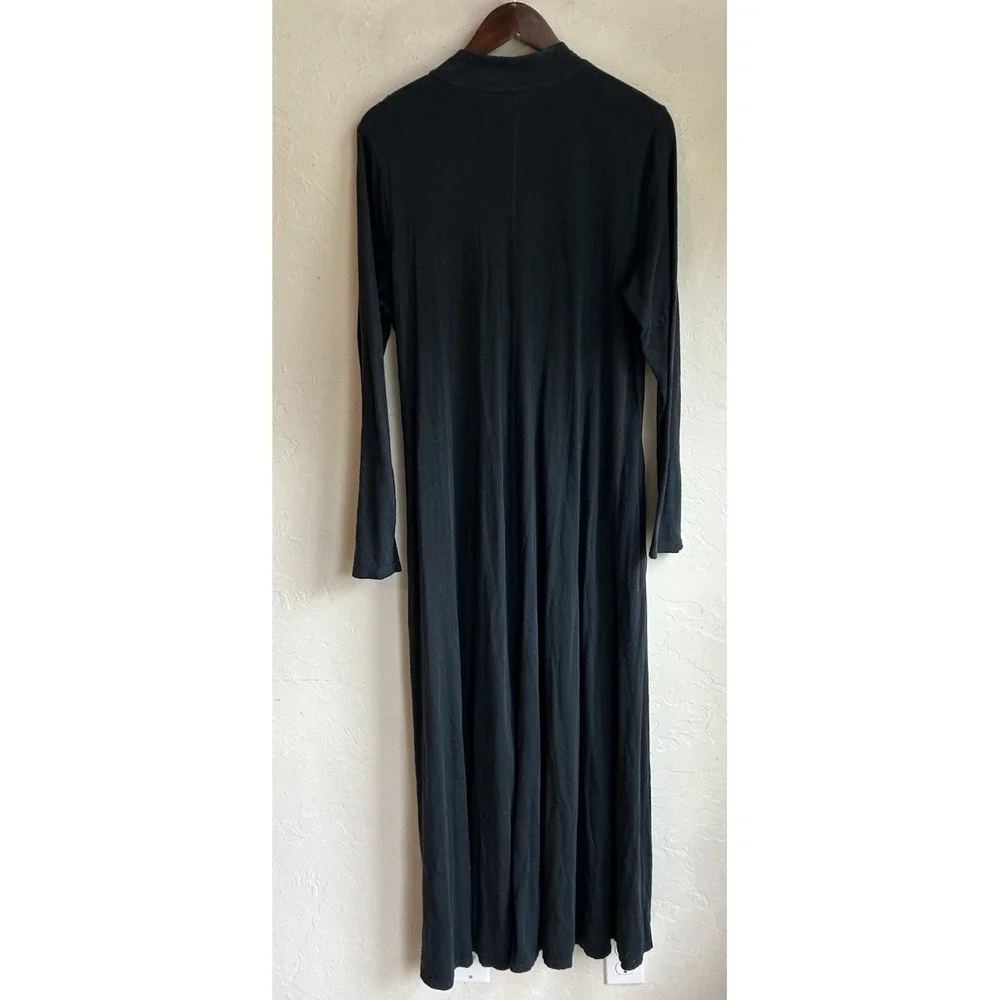 Soft Surroundings Maxi A Line Dress L Tall Black Frog Pankou Minimalist Bohemian